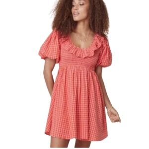 Spell Red Gingham Mini Dress